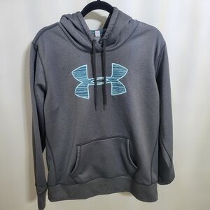 Under Armour Gray Hoodie with Blue Logo Size M